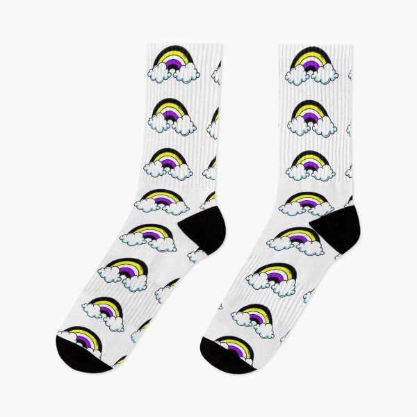 Item preview, Subtle Nonbinary Pride Rainbow and Clouds. Nonbinary rainbow designed and sold by tiredandbored.