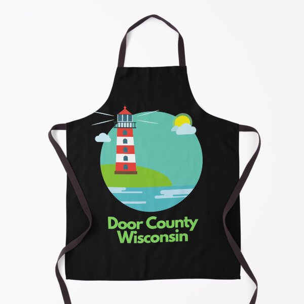 Item preview, Door County Wisconsin Lighthouse Red White With Sun Graphic Drawing Design Lake Michigan Travel Vacation Camping designed and sold by fineartprints1.