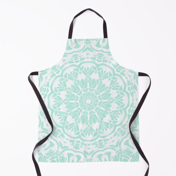 Item preview, Mint Green and White Mandala designed and sold by Kelly Dietrich Mandala & Fractal Art.