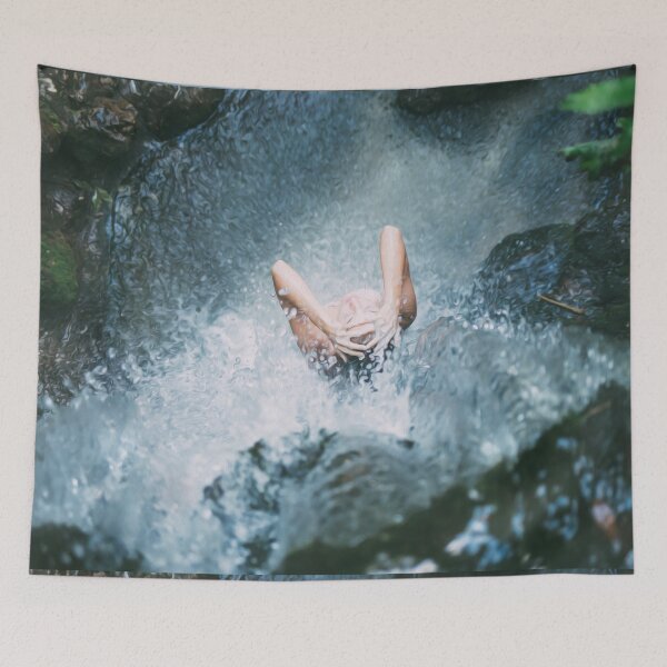 Item preview, People Alone Girl Bathing Shower Waterfall  designed and sold by DanielCarvalho2.