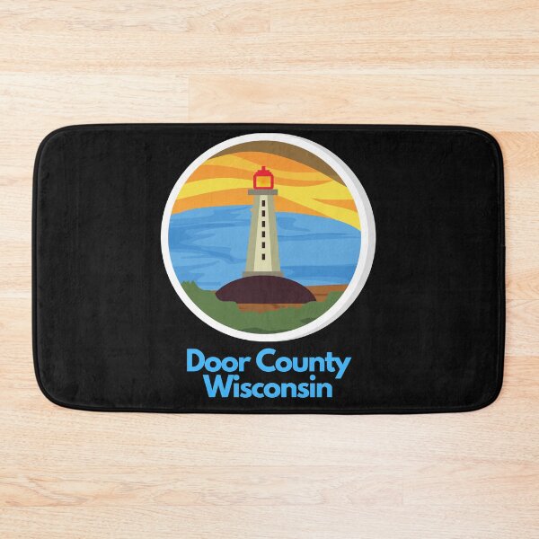 Item preview, Door County Wisconsin Lighthouse Sunset Shore Graphic Drawing Design Lake Michigan Travel Vacation Camping designed and sold by fineartprints1.