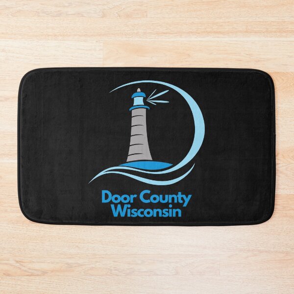 Item preview, Door County Wisconsin Lighthouse Blue Grey With Wave Graphic Drawing Design Lake Michigan Travel Vacation Camping designed and sold by fineartprints1.