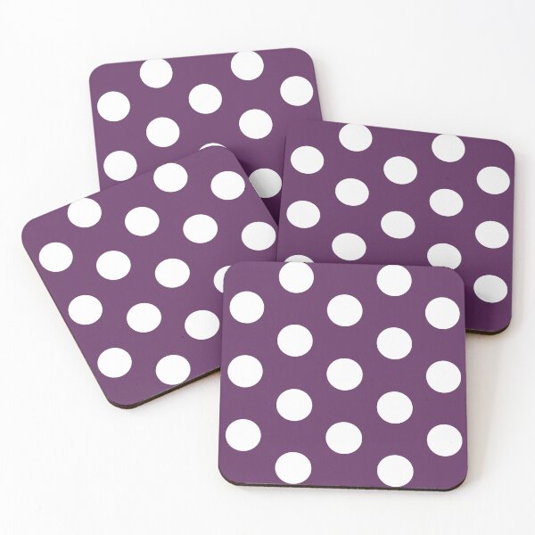 Item preview, Large WHITE and AUBERGINE PURPLE POLKA DOTS  designed and sold by RachelMacht.