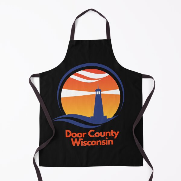 Item preview, Door County Wisconsin Lighthouse Orange Blue Sunset Wave Graphic Drawing Design Lake Michigan Travel Vacation Camping designed and sold by fineartprints1.