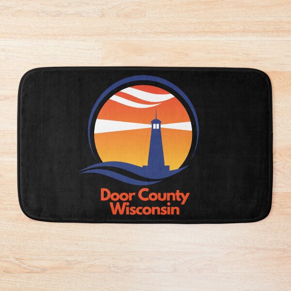 Item preview, Door County Wisconsin Lighthouse Orange Blue Sunset Wave Graphic Drawing Design Lake Michigan Travel Vacation Camping designed and sold by fineartprints1.