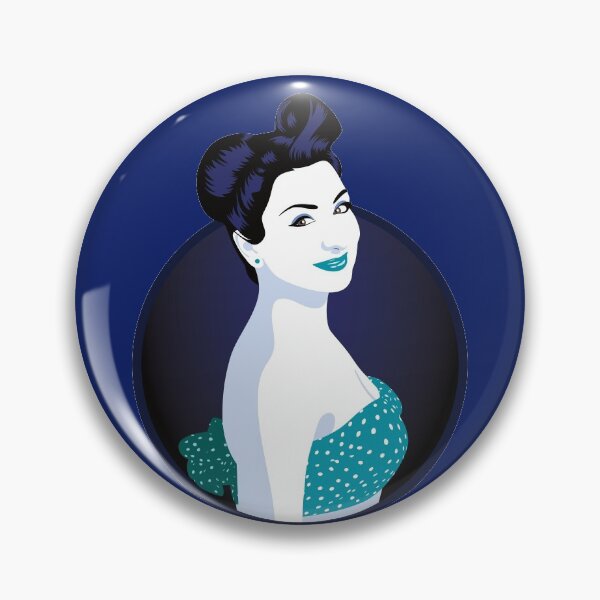 Item preview, Pin Up Girl | Louisa - Turquoise & Blue designed and sold by ladyfacecreates.