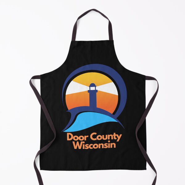Item preview, Door County Wisconsin Lighthouse Orange Blue Sunset Wave Graphic Drawing Design Lake Michigan Travel Vacation Camping Version 2 designed and sold by fineartprints1.