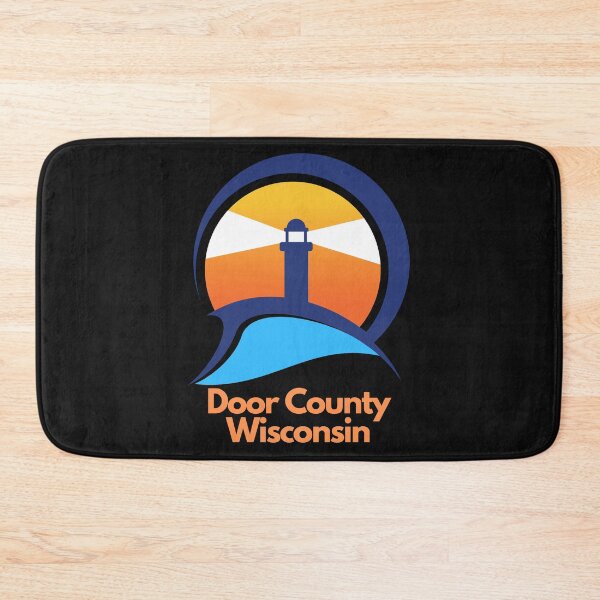 Item preview, Door County Wisconsin Lighthouse Orange Blue Sunset Wave Graphic Drawing Design Lake Michigan Travel Vacation Camping Version 2 designed and sold by fineartprints1.
