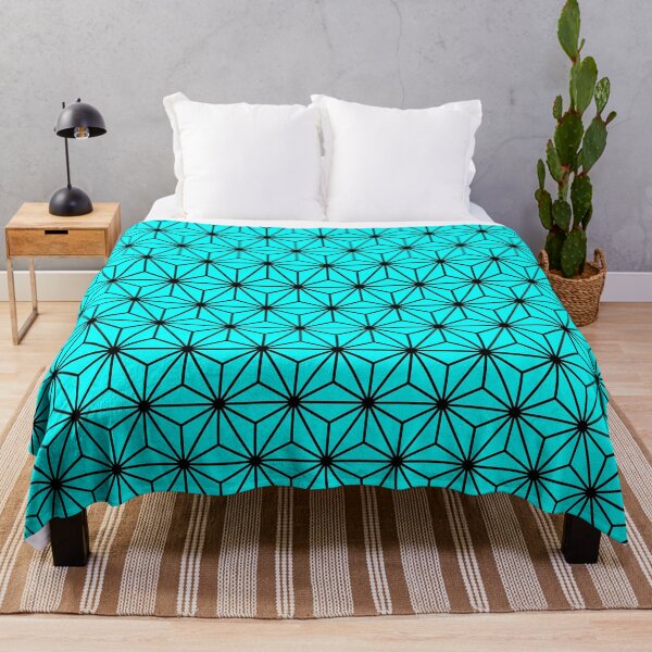 Artikelvorschau, Aqua Blue Asanoha - Japanisches traditionelles Muster entworfen und verkauft von KinitaDesign.