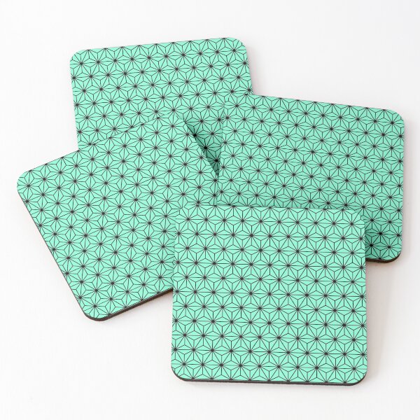 Item preview, Aquamarine Asanoha - Japanese Traditional Pattern designed and sold by KinitaDesign.