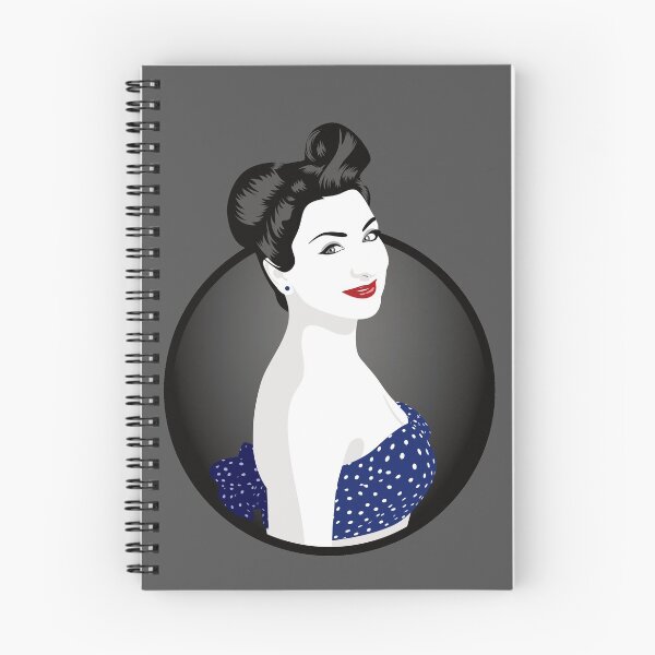 Item preview, Pin Up Girl | Louisa - Blue & Grey designed and sold by ladyfacecreates.