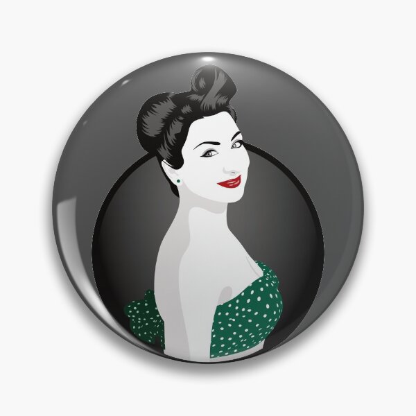 Item preview, Pin Up Girl | Louisa - Green & Grey designed and sold by ladyfacecreates.