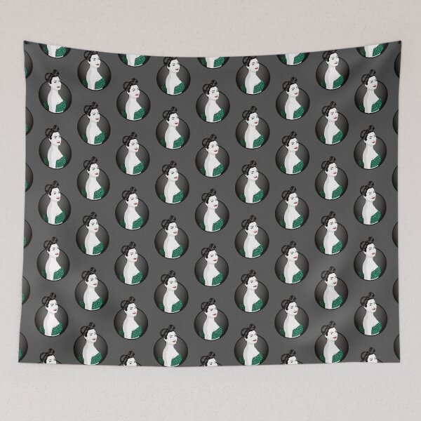 Item preview, Pin Up Girl | Louisa - Green & Grey designed and sold by ladyfacecreates.