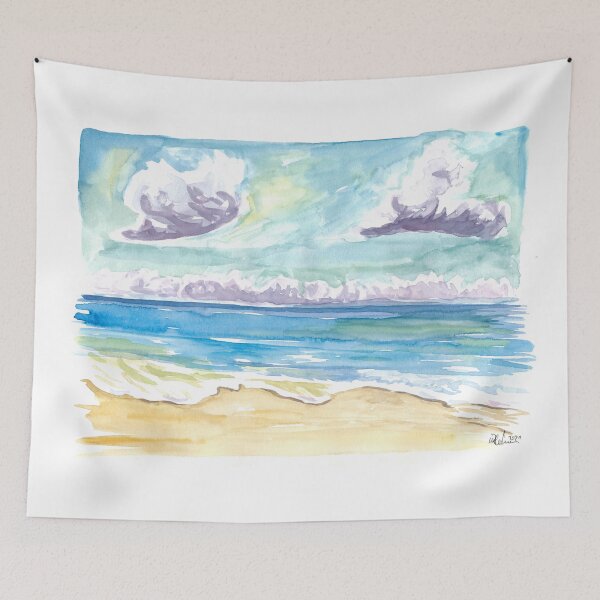 Item preview, Beach Waves Spray And Caribbean View designed and sold by artshop77.