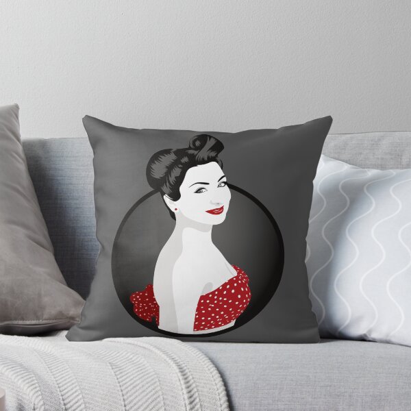 Item preview, Pin Up Girl | Louisa - Red & Grey designed and sold by ladyfacecreates.