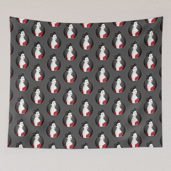Item preview, Pin Up Girl | Louisa - Red & Grey designed and sold by ladyfacecreates.
