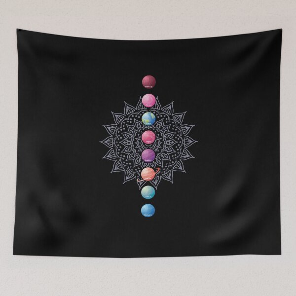 Item preview, Astro Yoga Chakras Sun Mandala Planets Solar System designed and sold by Maria Garcia.