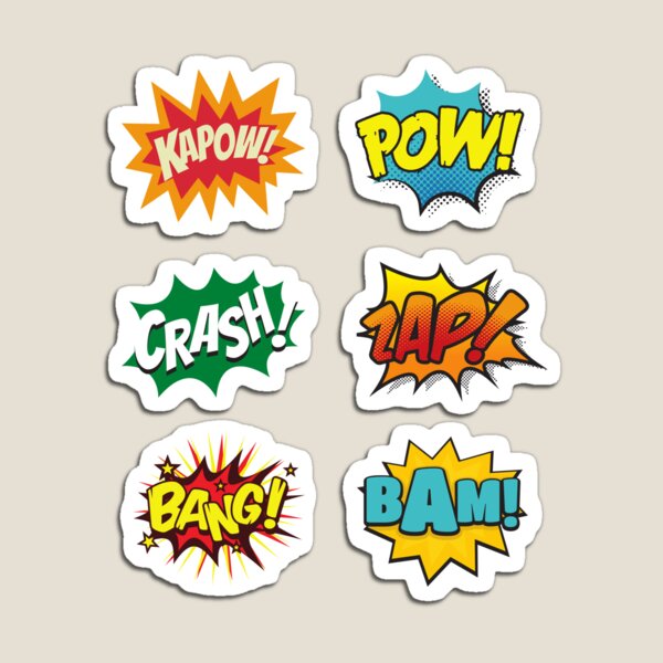 Onomatopoeia Magnets for Sale | Redbubble