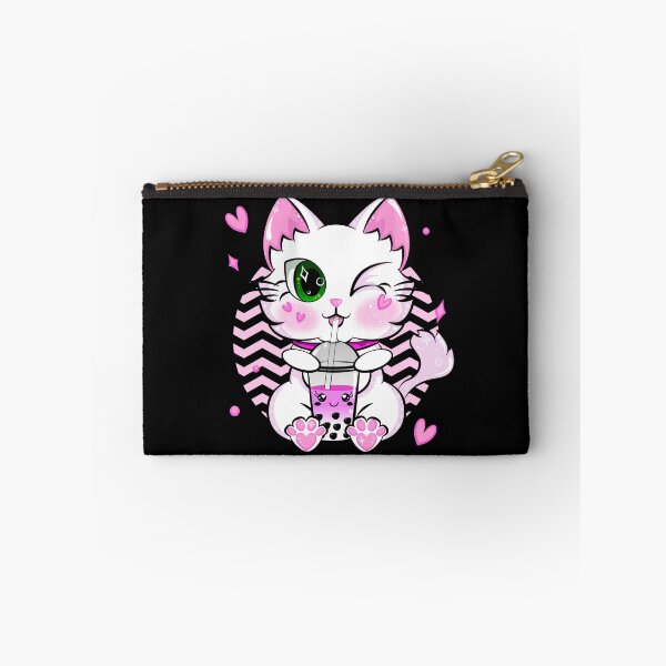 Item preview, Kawaii Boba Tea Cat Bubble Retro Style Anime Strawberry designed and sold by ZNOVANNA.