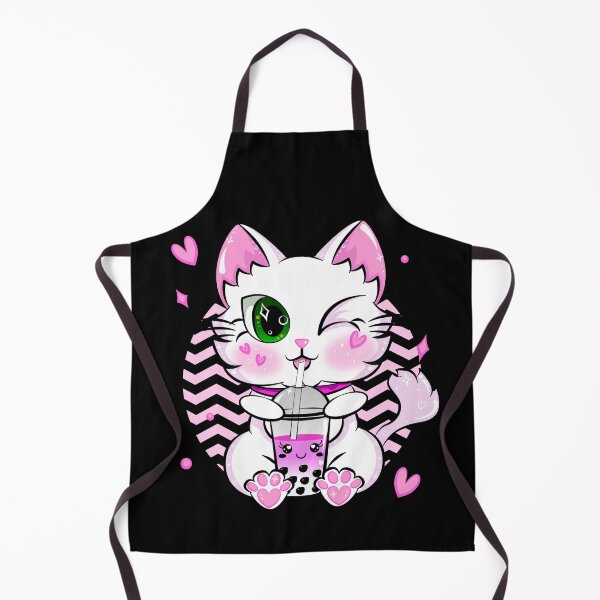 Artikelvorschau, Kawaii Boba Tee Katze Blase Retro Stil Anime Erdbeere entworfen und verkauft von ZNOVANNA.