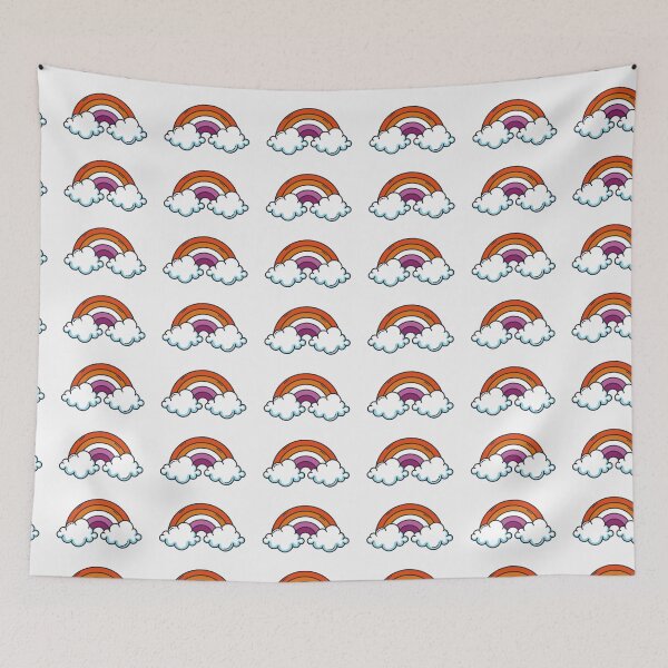 Item preview, Subtle Lesbian Pride Rainbow and Clouds. Lesbian rainbow designed and sold by tiredandbored.