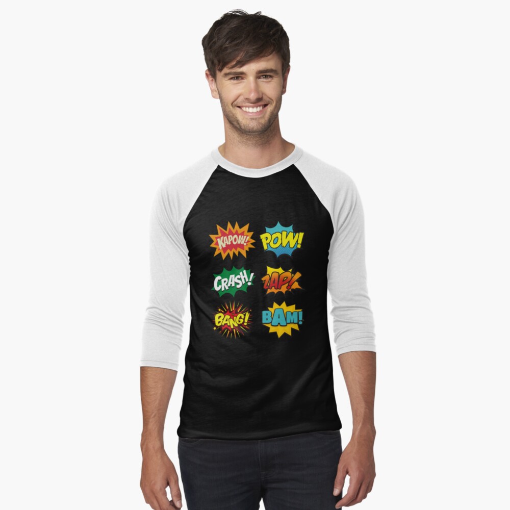 Aperçu de l'œuvre T-shirt baseball manches ¾ créée et vendue par flevin.