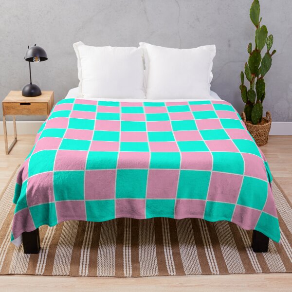 Item preview, Pink and Turquoise Checked Grid designed and sold by OneThreeSix.