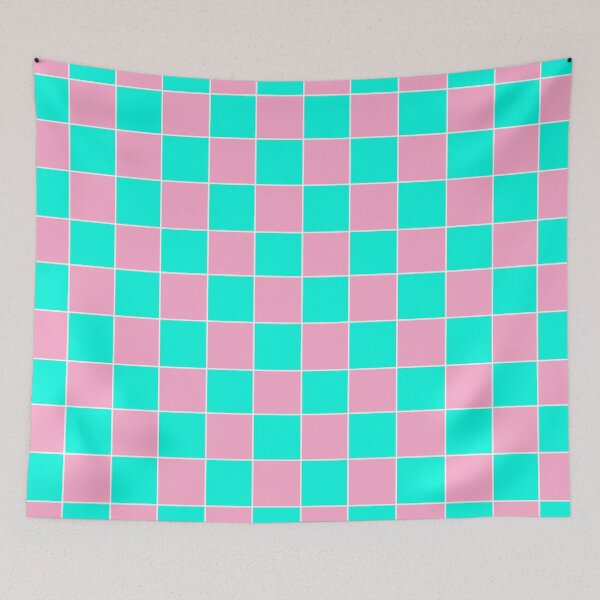 Item preview, Pink and Turquoise Checked Grid designed and sold by OneThreeSix.