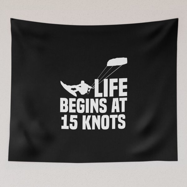 Item preview, Life Begins At 15 Knots Kiting Kite Flying Kiteboarder designed and sold by Nessshirts.