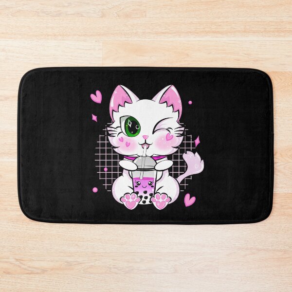 Item preview, Kawaii Neko Cat Pink Japanese Bubble Tea Kitty Boba Drink designed and sold by ZNOVANNA.