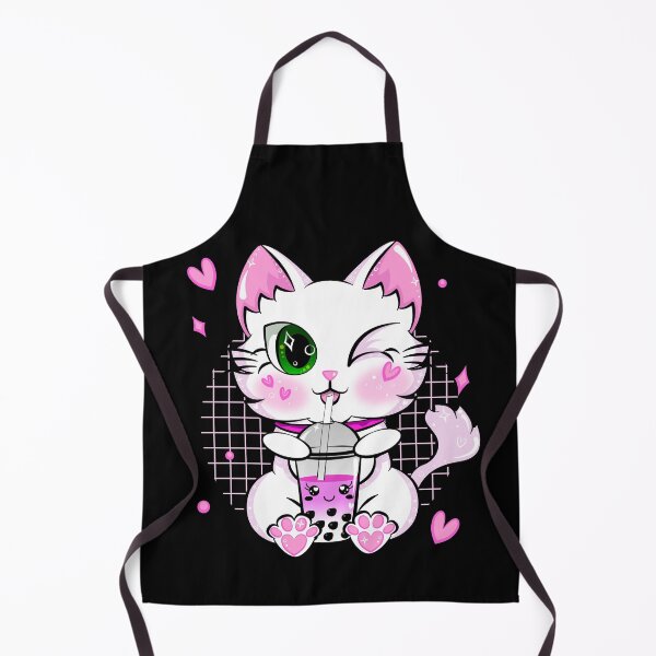 Item preview, Kawaii Neko Cat Pink Japanese Bubble Tea Kitty Boba Drink designed and sold by ZNOVANNA.