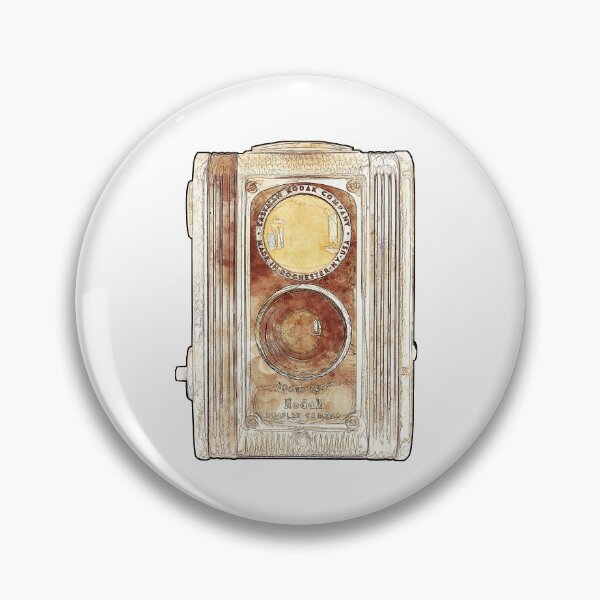 Item preview, Vintage Duaflex Twin Lens Camera Sepia Sketch designed and sold by Retro Art Factory.