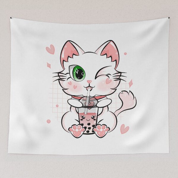 Item preview, Japanese Kawaii Cat Boba Tea Bubble Tea Anime Neko designed and sold by ZNOVANNA.