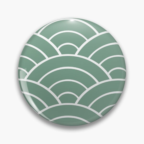 Item preview, Geometric Fun Seigaiha Japanese Pattern Sage Green and White designed and sold by Too Sweet.