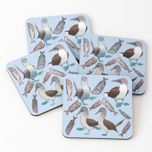Item preview, Blue Footed Booby - Blue and Grey Bird Illustration Pattern designed and sold by TheRainbowRoom.