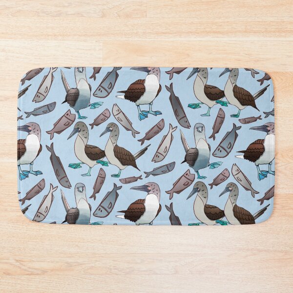 Item preview, Blue Footed Booby - Blue and Grey Bird Illustration Pattern designed and sold by TheRainbowRoom.