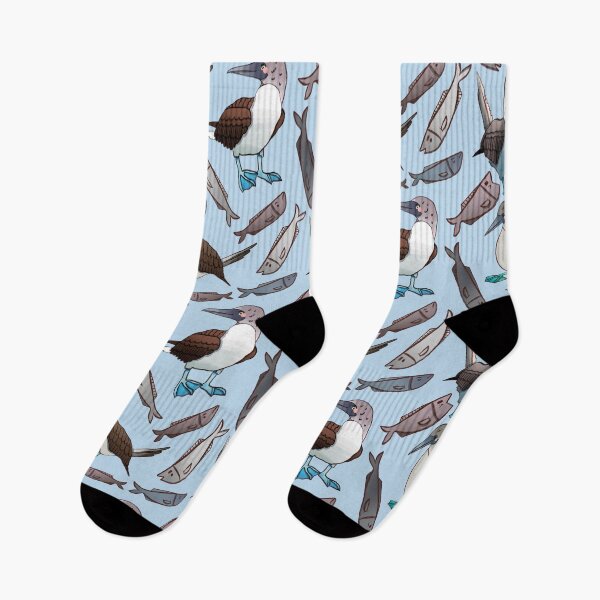 Item preview, Blue Footed Booby - Blue and Grey Bird Illustration Pattern designed and sold by TheRainbowRoom.