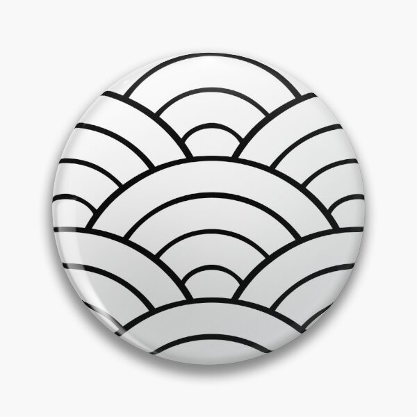 Item preview, Geometric Fun Seigaiha Japanese Pattern White and Black designed and sold by Too Sweet.
