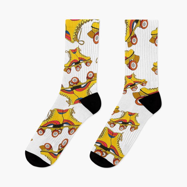 Item preview, Retro Roller Skates Yellow on White designed and sold by Old Urban Farmhouse Design Studio.