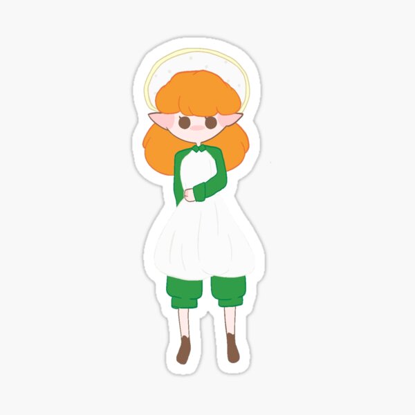 elf girl with mushroom hat Sticker