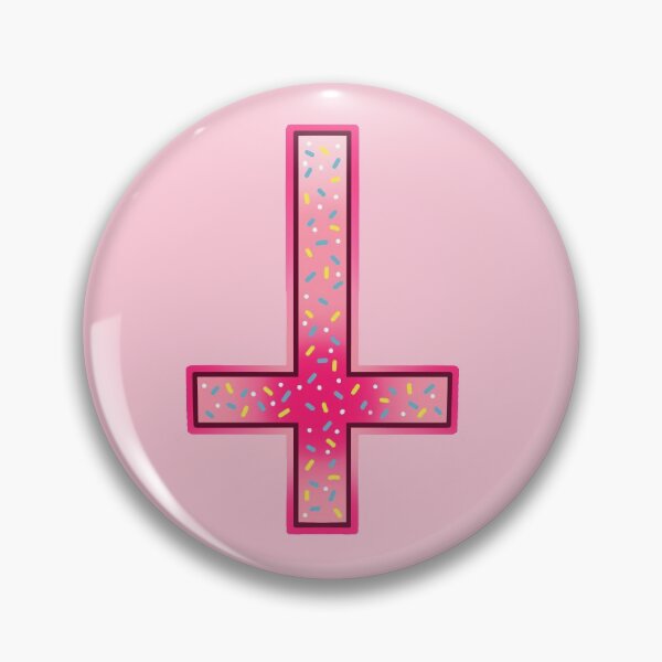 Item preview, cute pink inverted cross with sprinkles designed and sold by weilertsen.