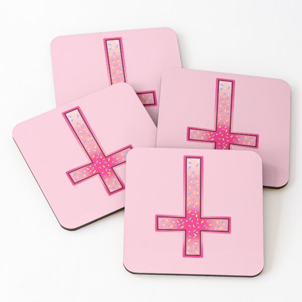 Item preview, cute pink inverted cross with sprinkles designed and sold by weilertsen.