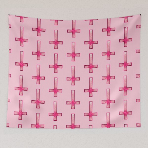 Item preview, cute pink inverted cross with sprinkles designed and sold by weilertsen.
