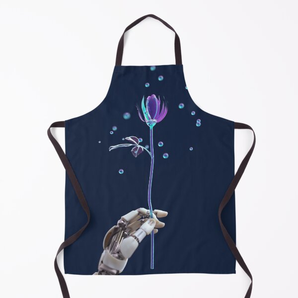Item preview, robot hand holding an artificial flower  designed and sold by Mike Kiev art.