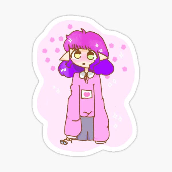 cute girl with a flower Sticker