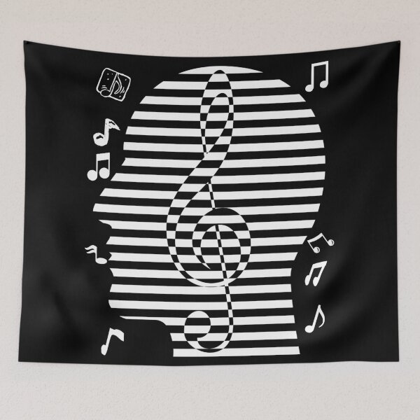 Item preview, Black and white music head note designed and sold by Fashimation20.
