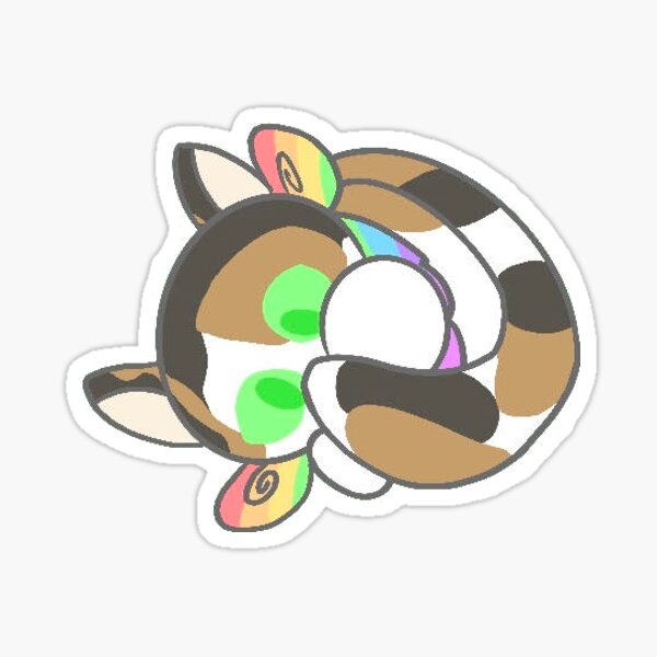 calico cat with a pride bandana Sticker