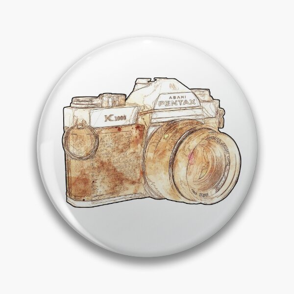 Item preview, Vintage Pentax K1000 35mm Camera Sepia Sketch designed and sold by Retro Art Factory.