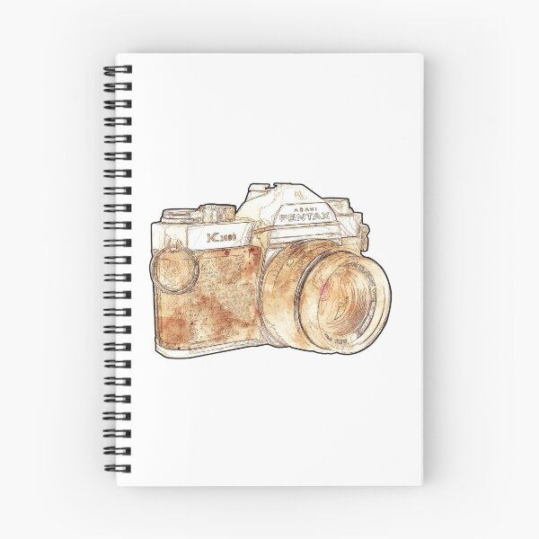Item preview, Vintage Pentax K1000 35mm Camera Sepia Sketch designed and sold by Retro Art Factory.