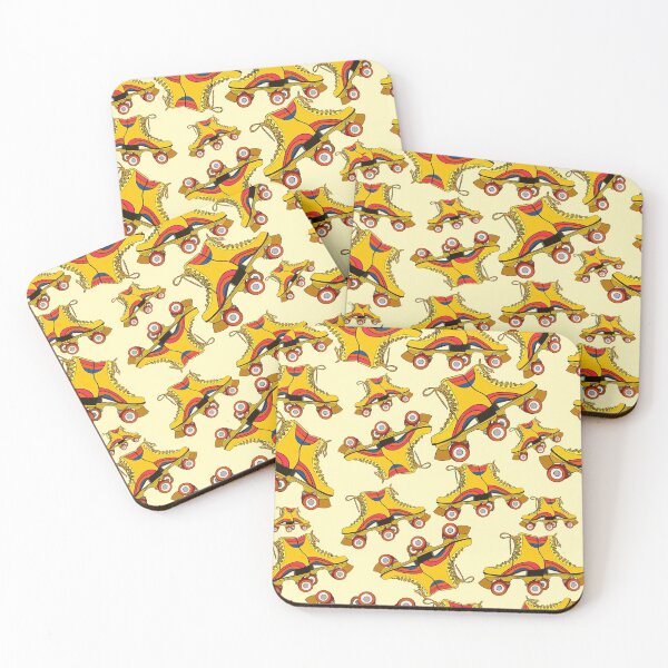 Item preview, Retro Roller Skates Yellow Pattern designed and sold by Old Urban Farmhouse Design Studio.